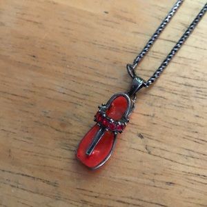 Enameled vintage sandal pendant